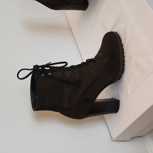 Miu Miu Suede Deep Sage color Heeled Lace Up Booties - Size 38